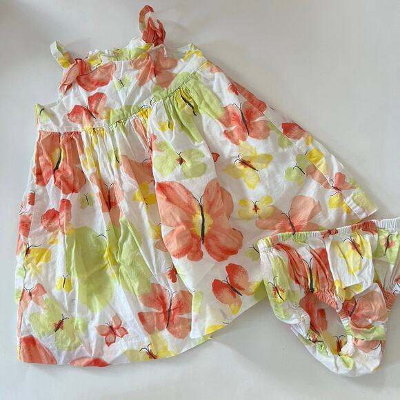 Janie and Jack Baby Watercolor Floral Spring Dress & Bloomers Size 6-12 months - Picture 1 of 6